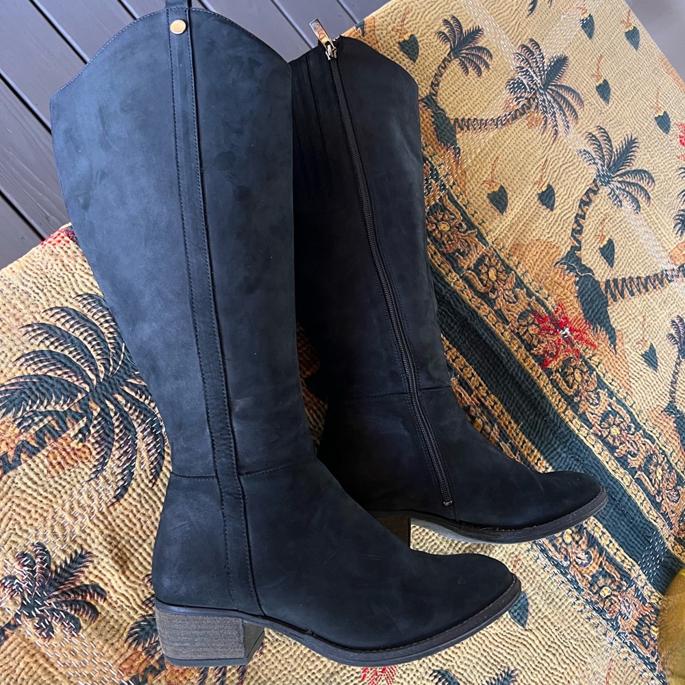 Duo Boots, Wide Calf, Black Leather, 38